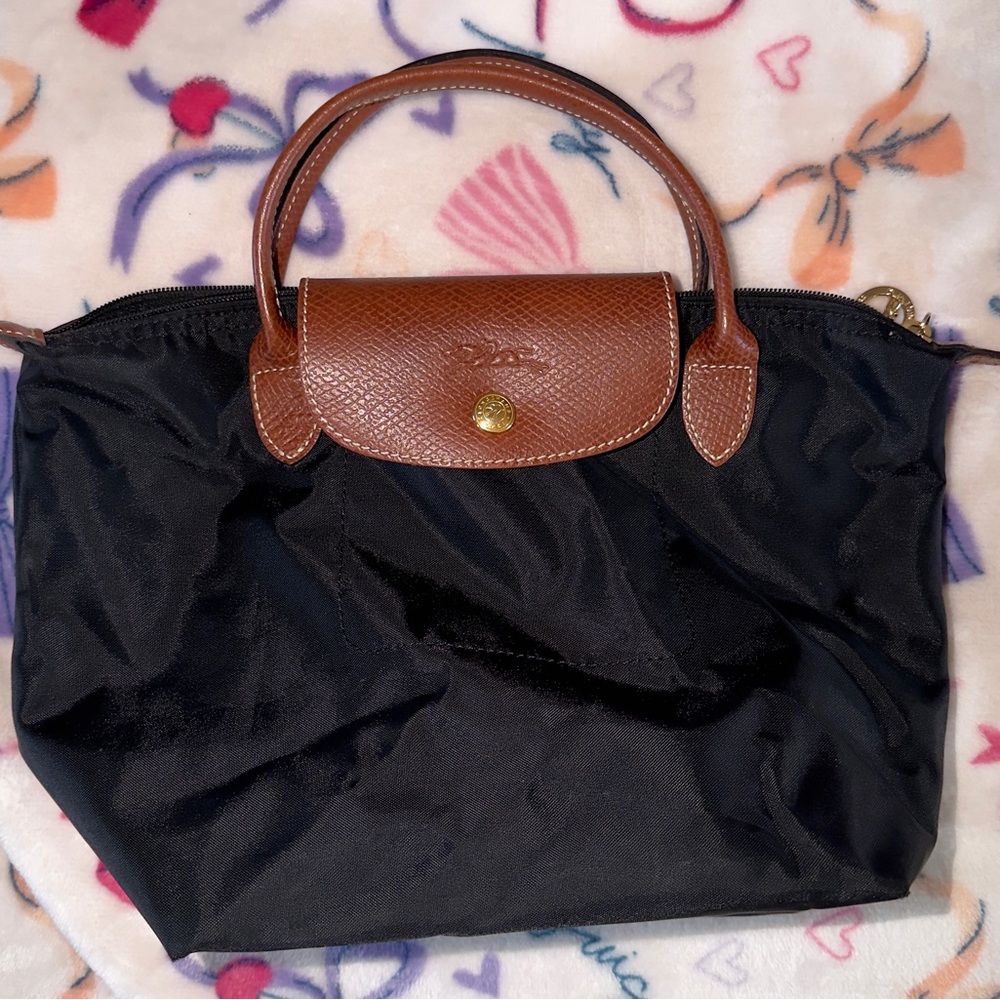 Longchamp Black and Brown Tote Bag